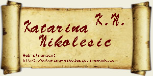 Katarina Nikolešić vizit kartica